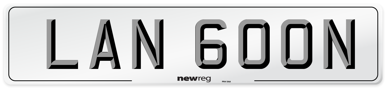 LAN 600N Number Plate from New Reg